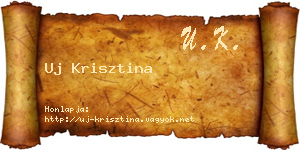 Uj Krisztina névjegykártya